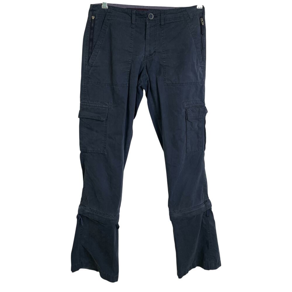 Abercrombie & Fitch Cargo Pants Womens Size 2 Blue Straight Convertible Y2K